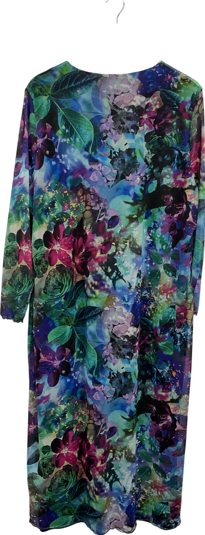 SimplyBe Multicoloured Multi Floral Print Mesh Column Dress UK 26