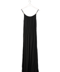 Heidi Klein Black Shirred Waist 100% Viscose Maxi With Split Sides And Gold Detaiing UK S