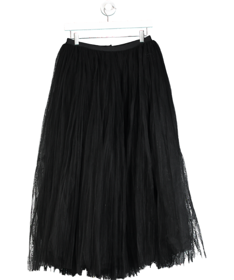 Khaite Black Samantha Pleated Tulle Midi Skirt UK S