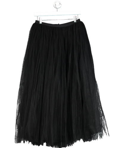 Khaite Black Samantha Pleated Tulle Midi Skirt UK S