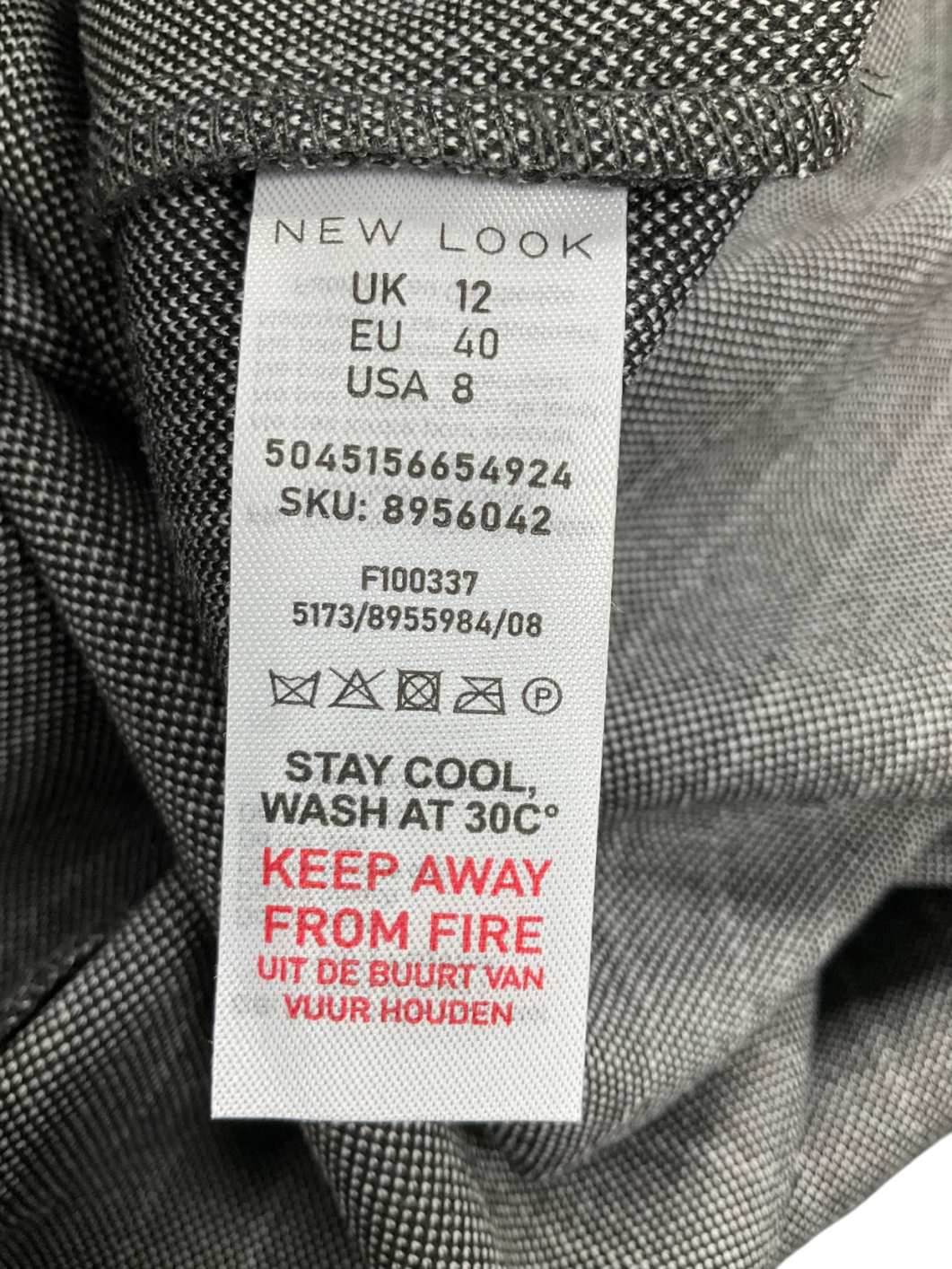 New Look Grey Pinstripe Unlined Longline Coat UK 12