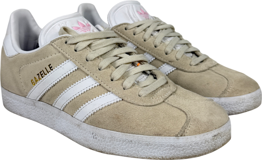 Adidas Cream Gazelle Trainers Off White Clear Pink UK 3.5 EU 36.5 👠