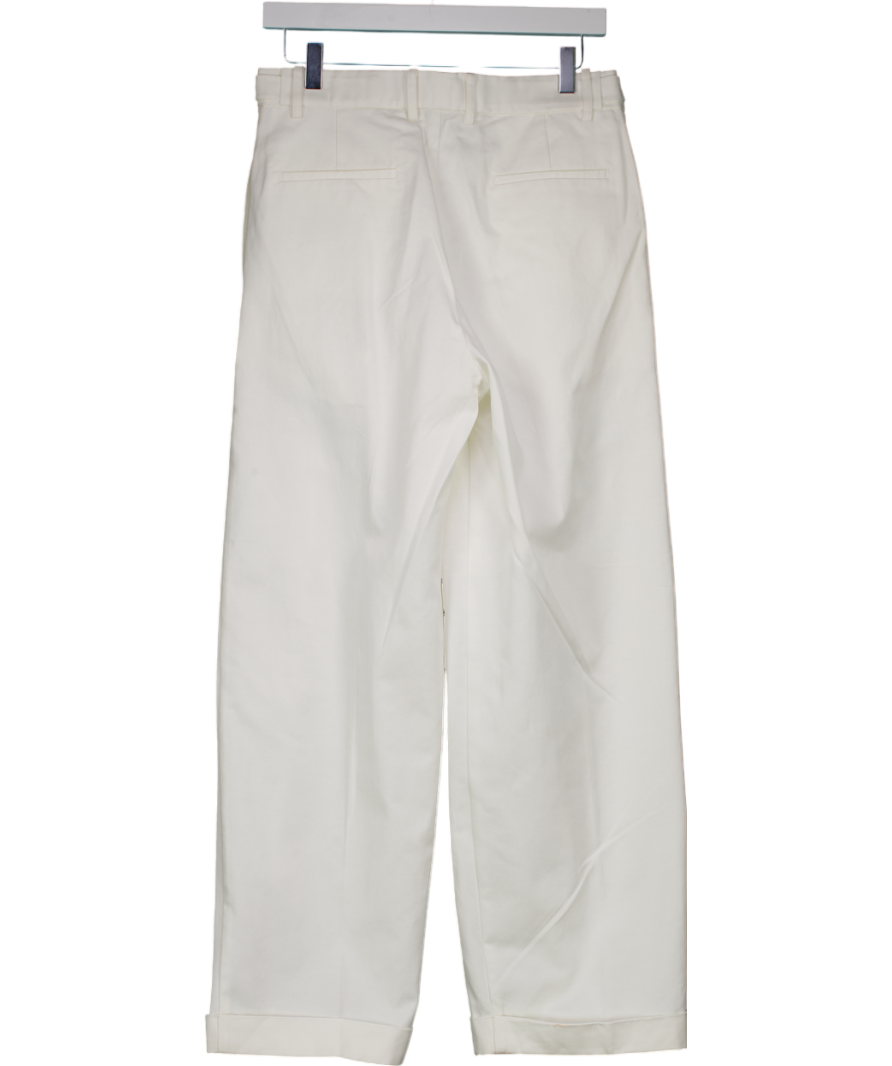 REISS White X Les 100 Ciels Luca Wide-leg Cotton-blend Trousers UK S