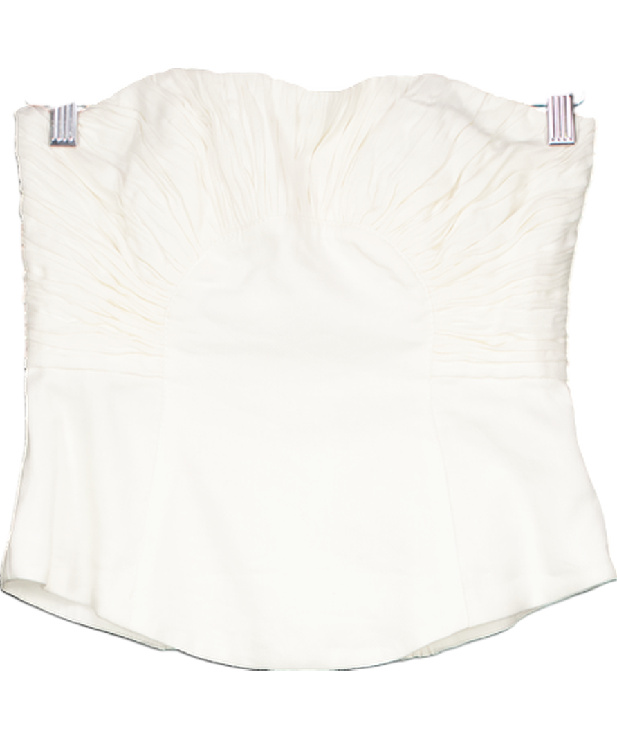 Aje Cream Oriel Ruched Bustier UK 8