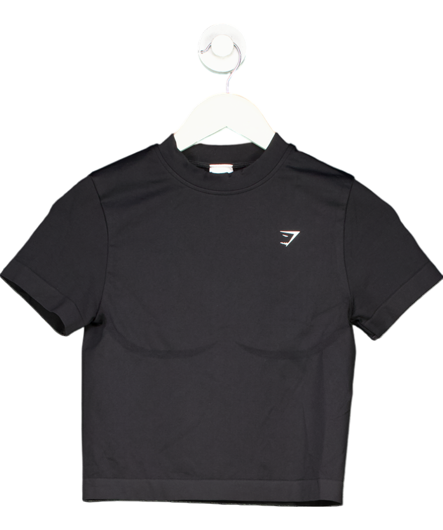 gymshark Black Cropped T-shirt UK S