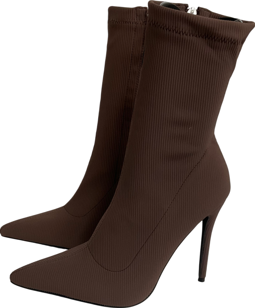 shuh Keanu Stiletto Sock Boots In Brown UK 7 EU 40 👠