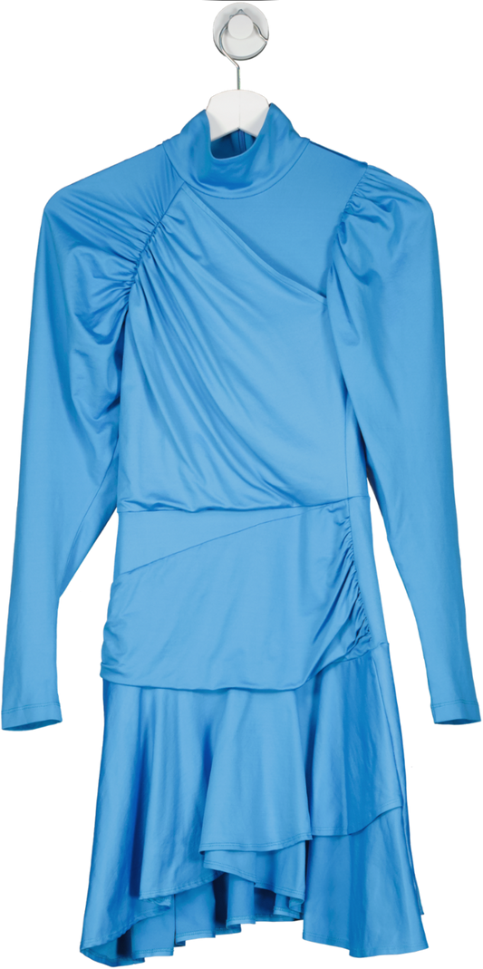 Rotate Birger Christensen Blue Long Sleeve Mini Swing Dress UK 6