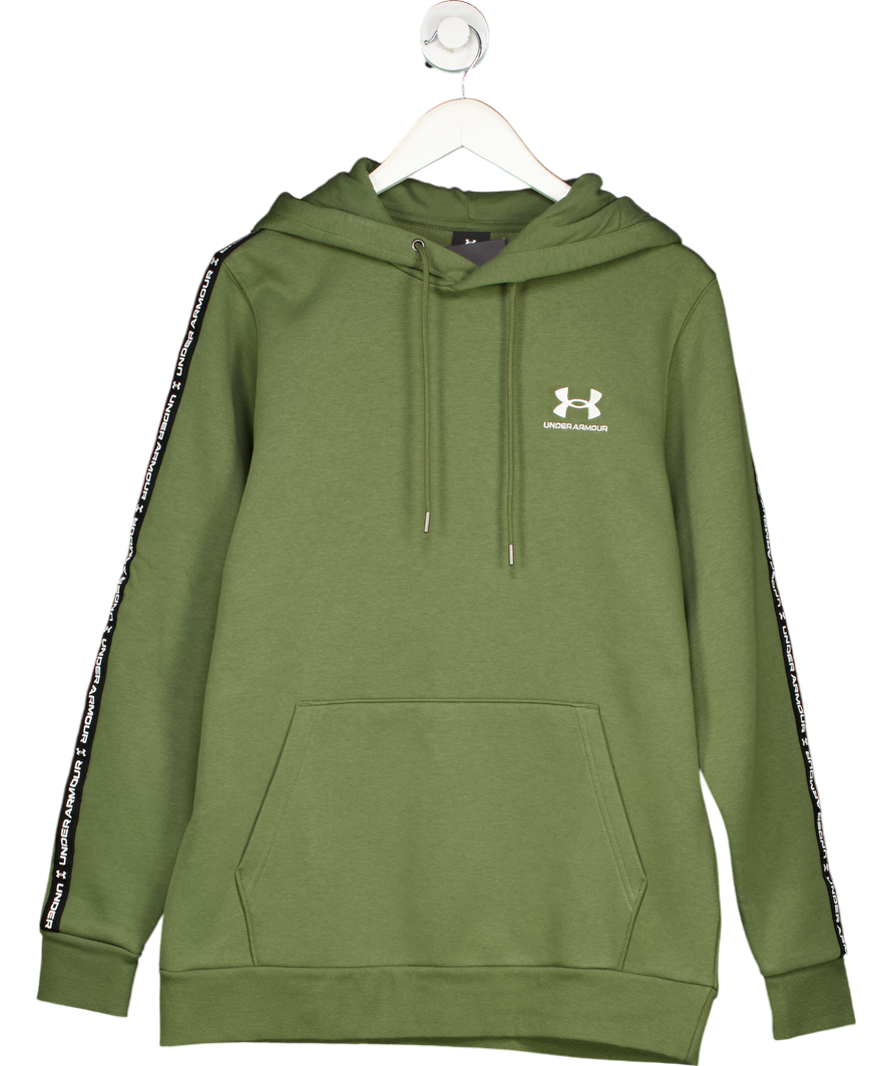 Under Armour Green Icon Fleece Taping Hoodie UK M