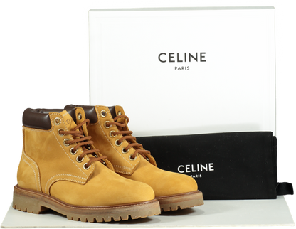 Celine Tan Kurt High Lace-up Boots with logo heel  EU 39 UK 6