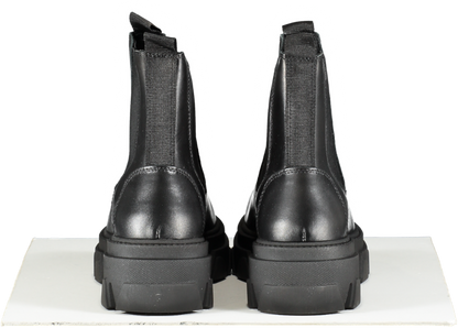 Aldo Bigtrek Chunky Flat Ankle Boots In Black Leather BNIB UK 6 EU 39 👠
