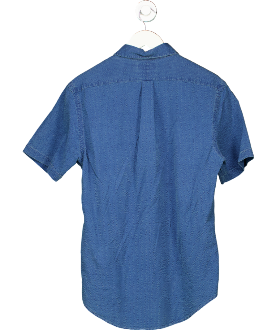 Polo Ralph Lauren Blue Seersucker Short Sleeve Shirt UK S