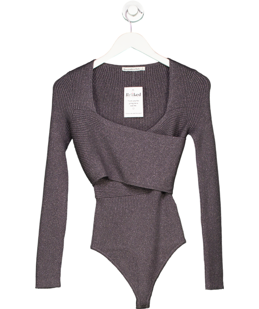 A South London Makers Market Grey Long-sleeve Luxeloft Wrap Bodysuit UK S