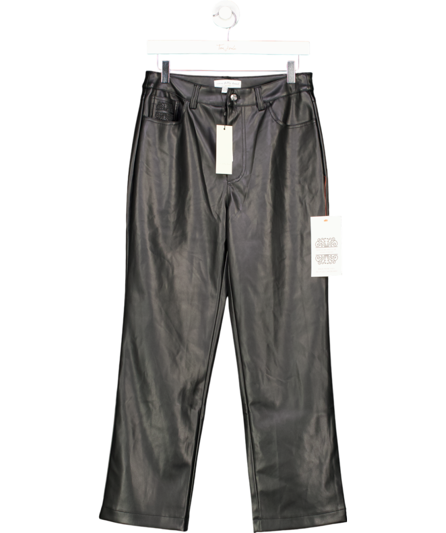 Never Fully Dressed Black Vegan Leather Trousers UK 10
