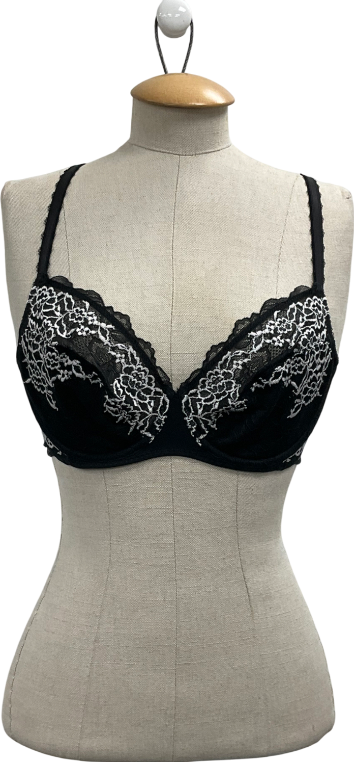 Warcoal Black Lace Perfection Classic Underwire Bra UK 32D