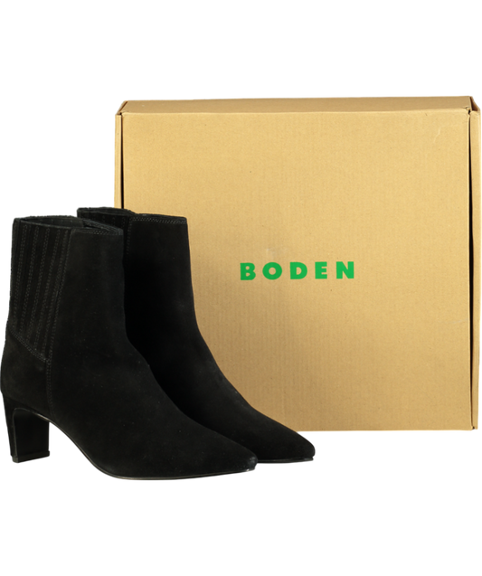 Boden Black Panel Heeled Ankle Boot UK 4 EU 37 👠