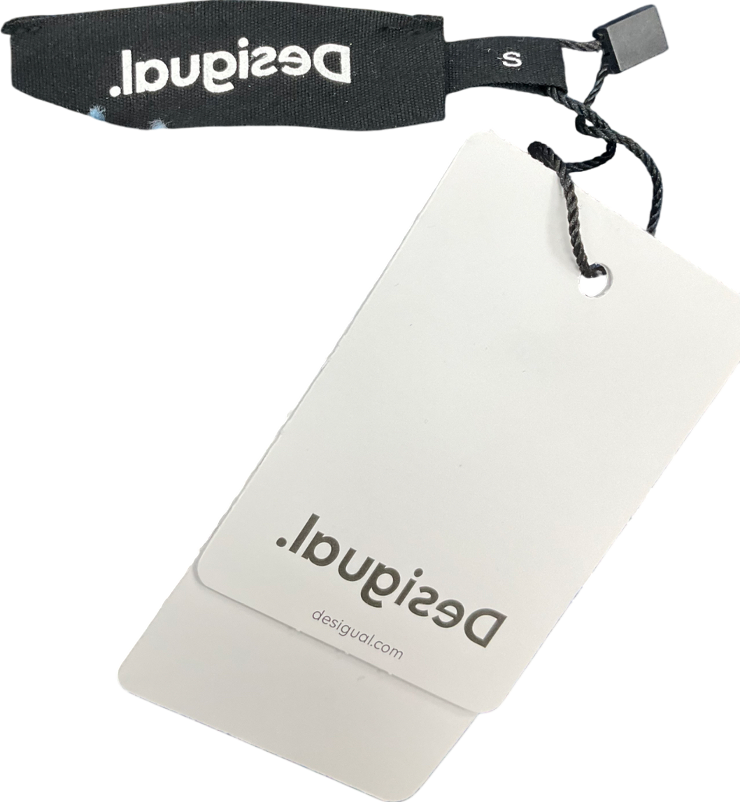 Desigual Blue Slim Animal Print Gathered T Shirt UK S