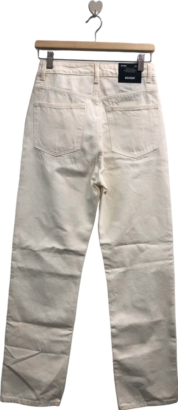 Weekday Ivory Extra High Straight Jeans UK W27 LENGTH 30"