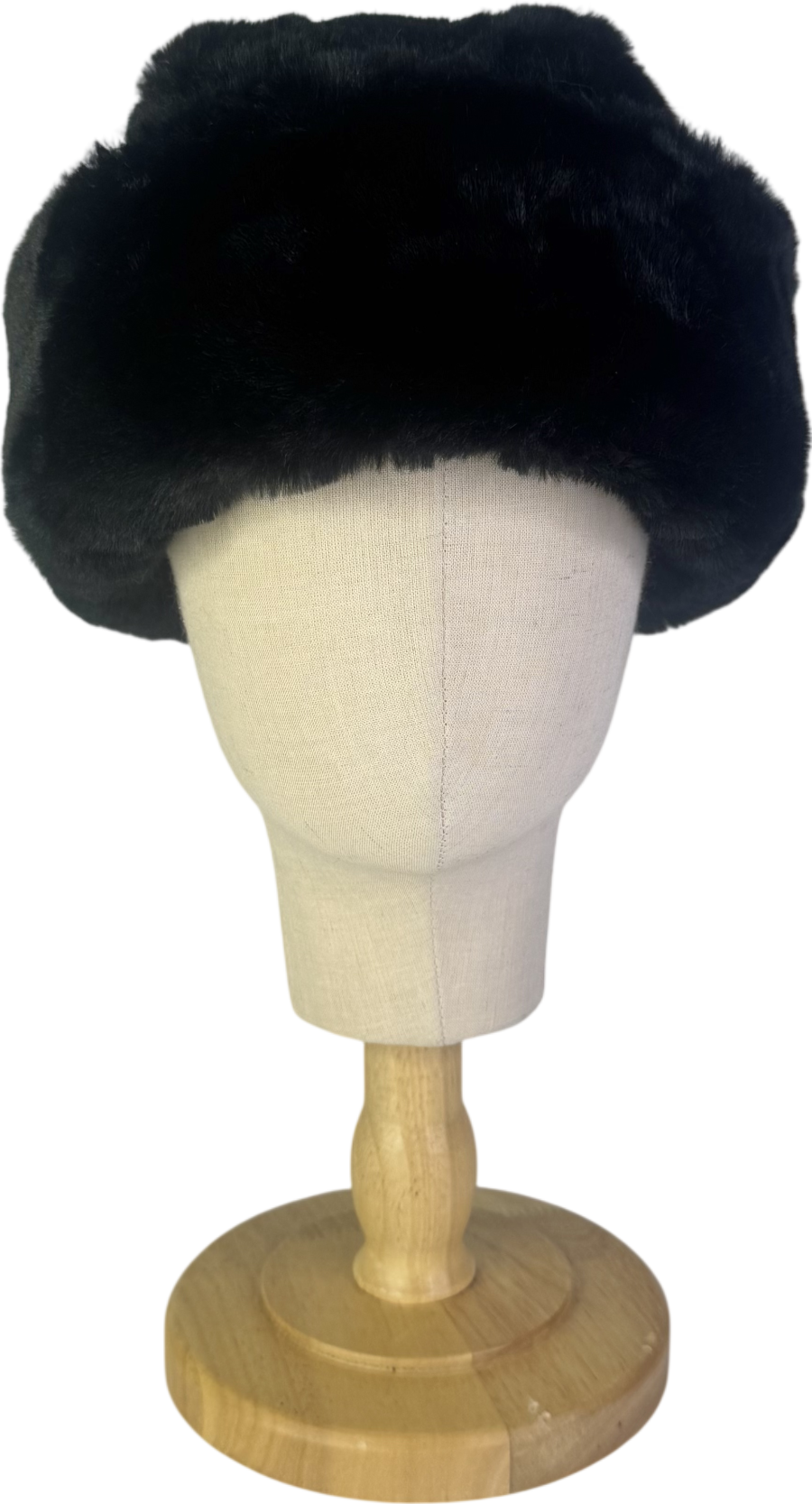 Alberta Ferretti Black Faux-fur Hat UK M