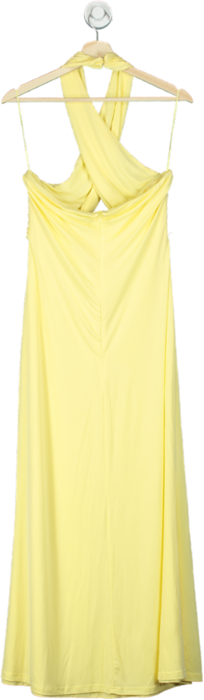 Karen Millen Yellow Cross-Back Midi Dress UK M