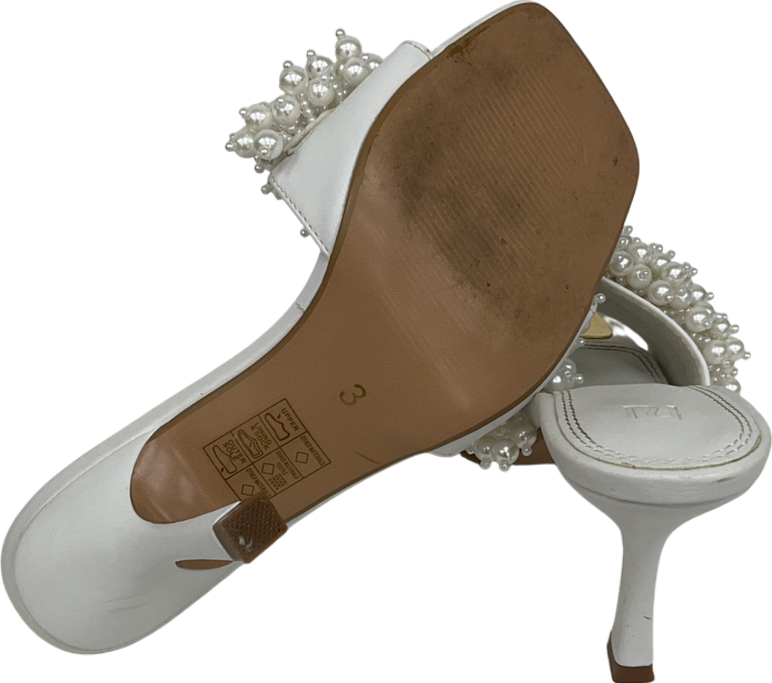 River Island White Pearl Heeled Mule UK 3 EU 36 👠