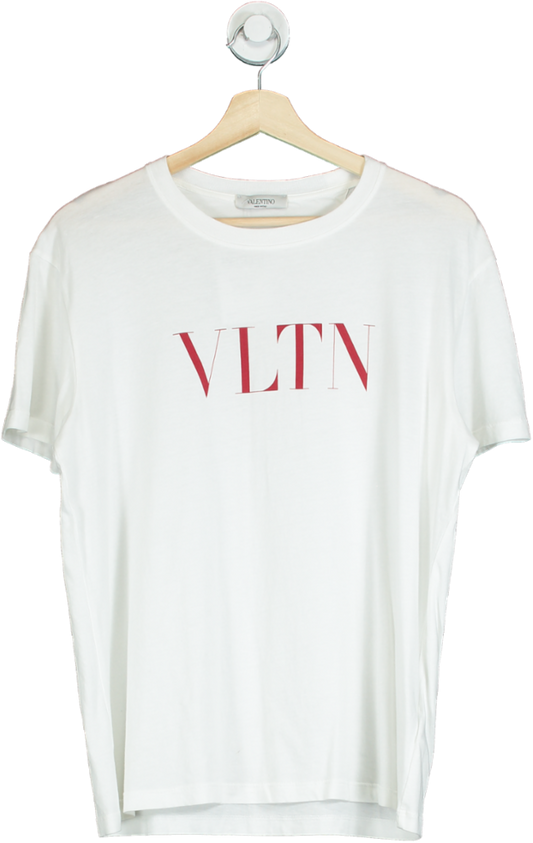 Valentino White VLTN Logo T-Shirt UK S