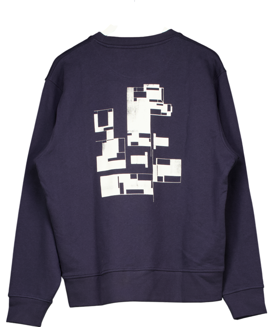 Made By Care x John Lewis Rooms Blue Unisex Cotton Sweatshirt UK L