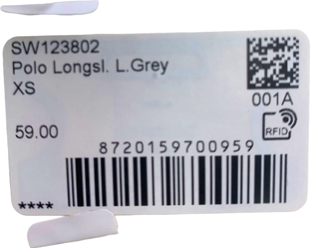 Suitsupply Light Grey Long Sleeve Cotton  Polo Shirt UK XS