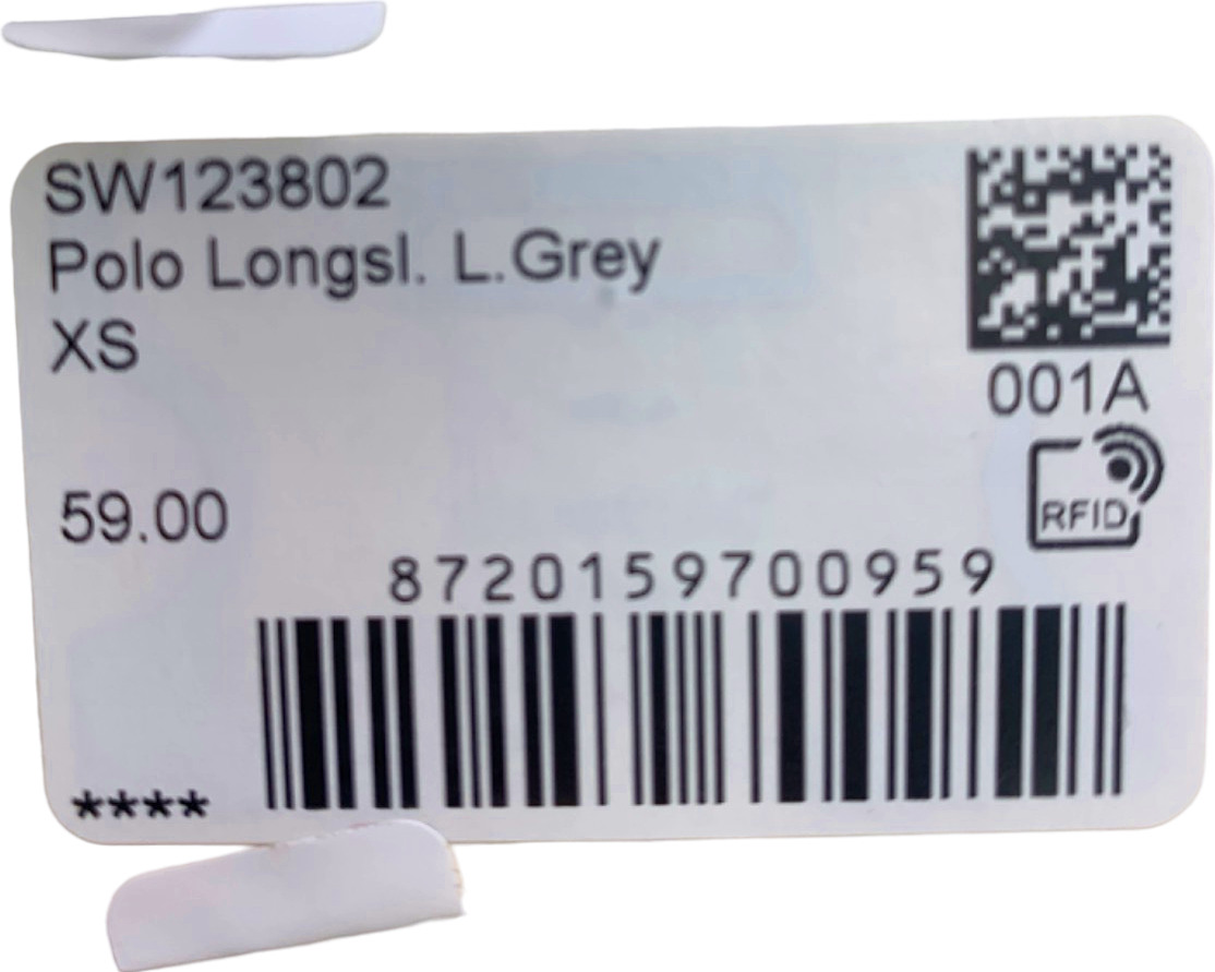 Suitsupply Light Grey Long Sleeve Cotton  Polo Shirt UK XS