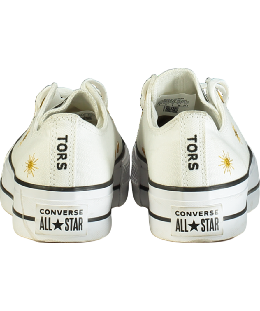 Converse White Custom Chuck Taylor All Star Lift Platform UK 6 EU 39 👠