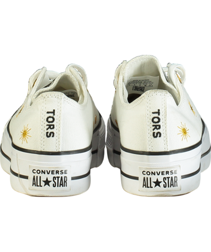 Converse White Custom Chuck Taylor All Star Lift Platform UK 6 EU 39 👠