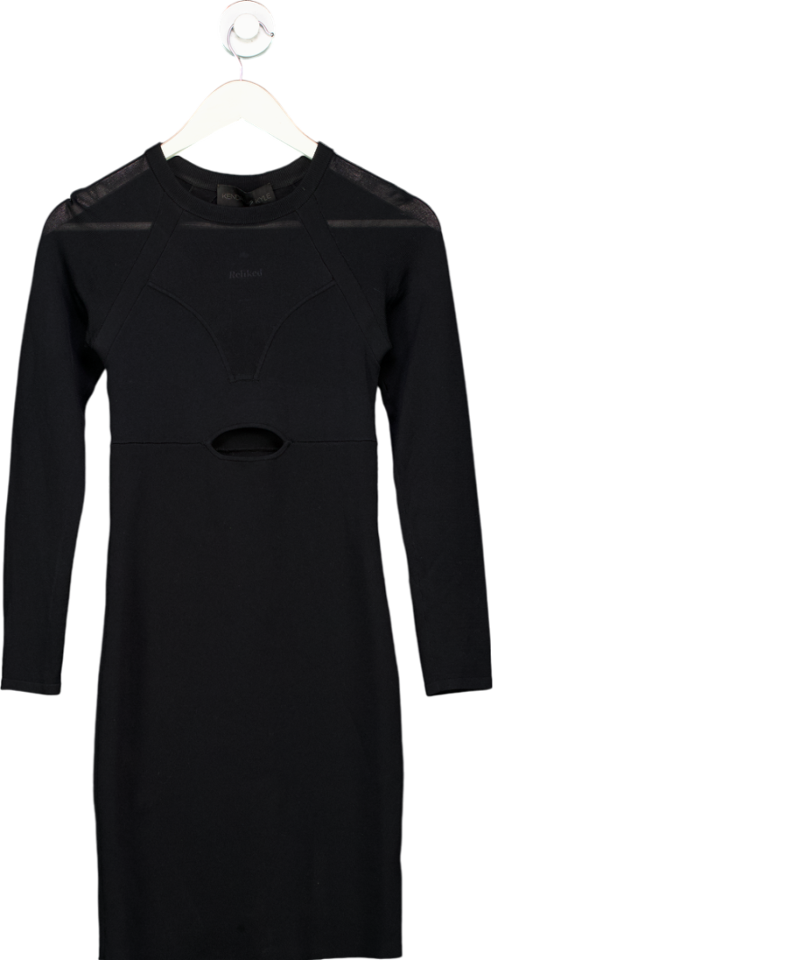 Kendall + Kylie Black Long Sleeve Cut Out Dress UK S