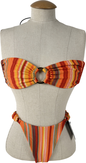 Monday Swimwear Orange Costa Rica Top - Sardinia Stripe UK S