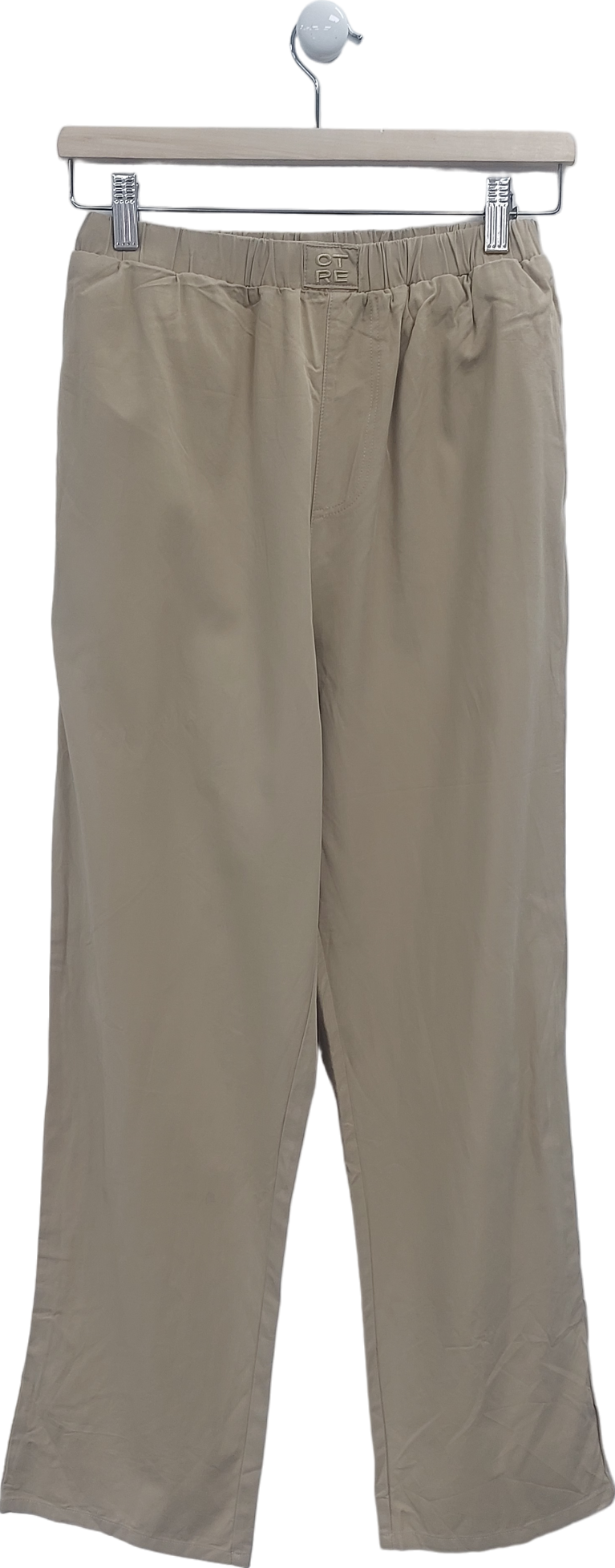 The Couture Club Beige Embroidered Emblem Trousers UK 6