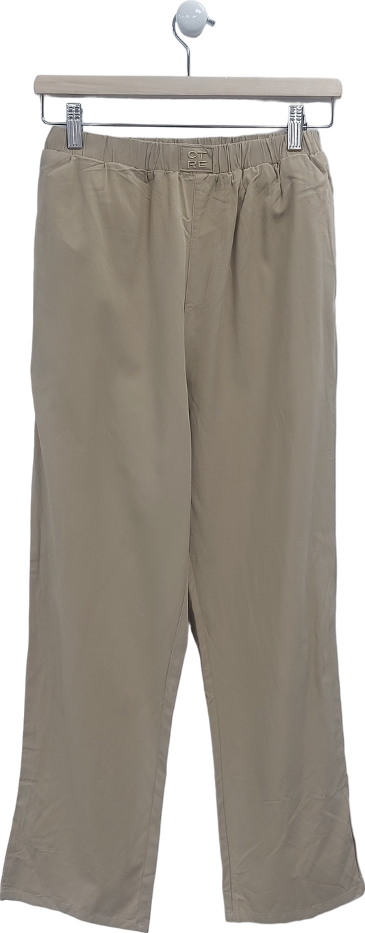 The Couture Club Beige Embroidered Emblem Trousers UK 6