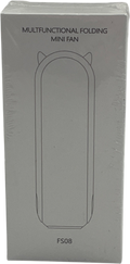 White Pink Handheld Fan One Size