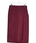 MANGO Red Wool Blend Pencil Skirt UK S