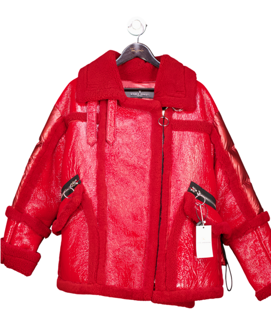 Nicole Beniste Red Montaigne Shearling Puffer Jacket UK S