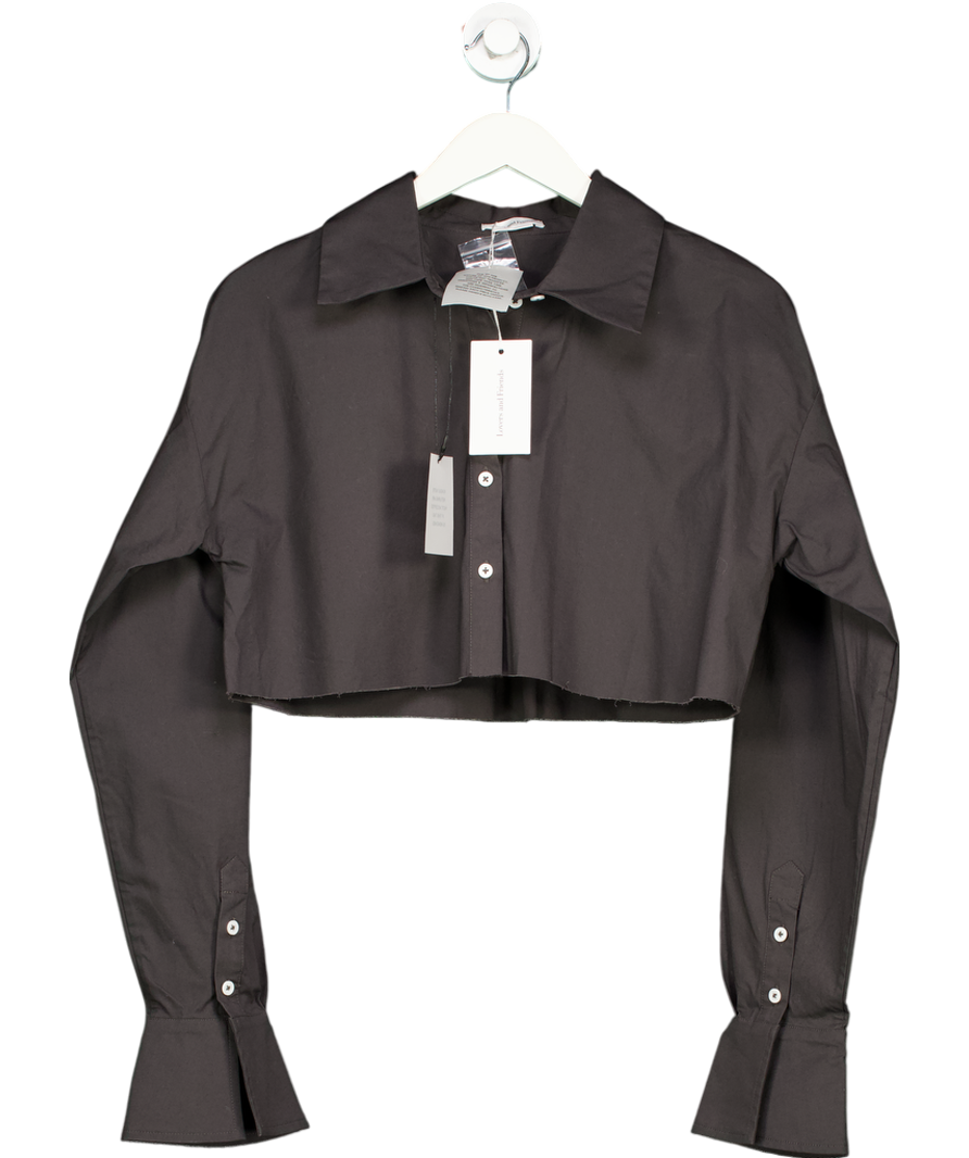 Lovers and Friends Grey Palmer Cropped Shirt Top UK S