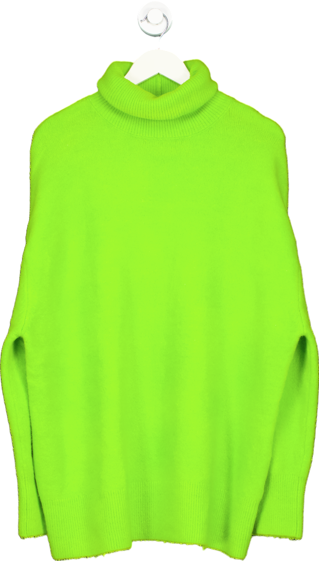 Zara Neon Green Turtleneck Oversize Sweater UK M