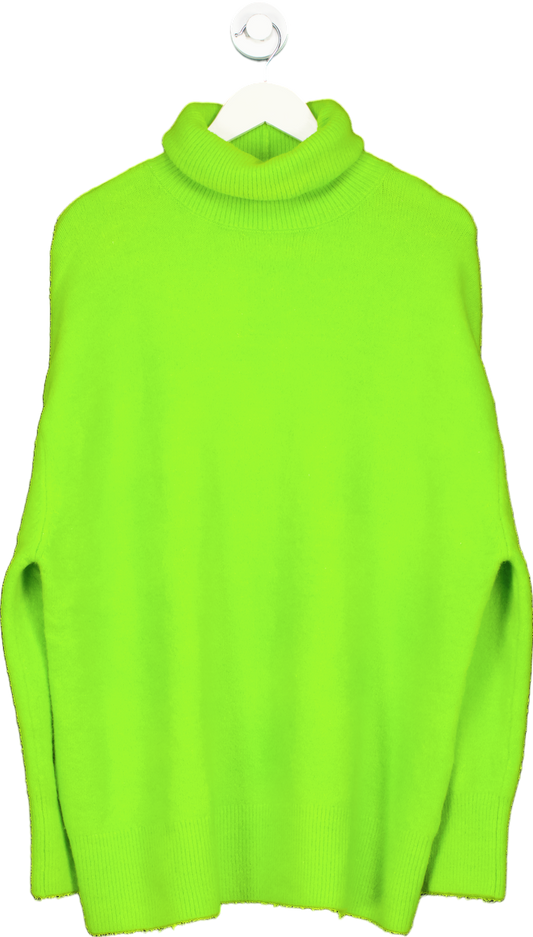 Zara Neon Green Turtleneck Oversize Sweater UK M