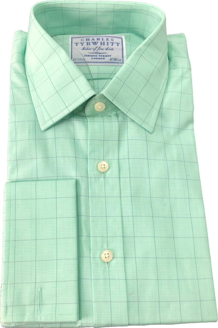 Charles Tyrwhitt Button-down Collar Green Shirt UK 34" CHEST