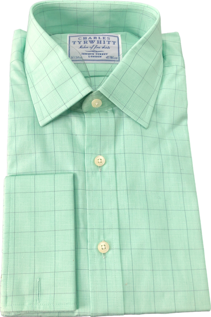 Charles Tyrwhitt Button-down Collar Green Shirt UK 34" CHEST