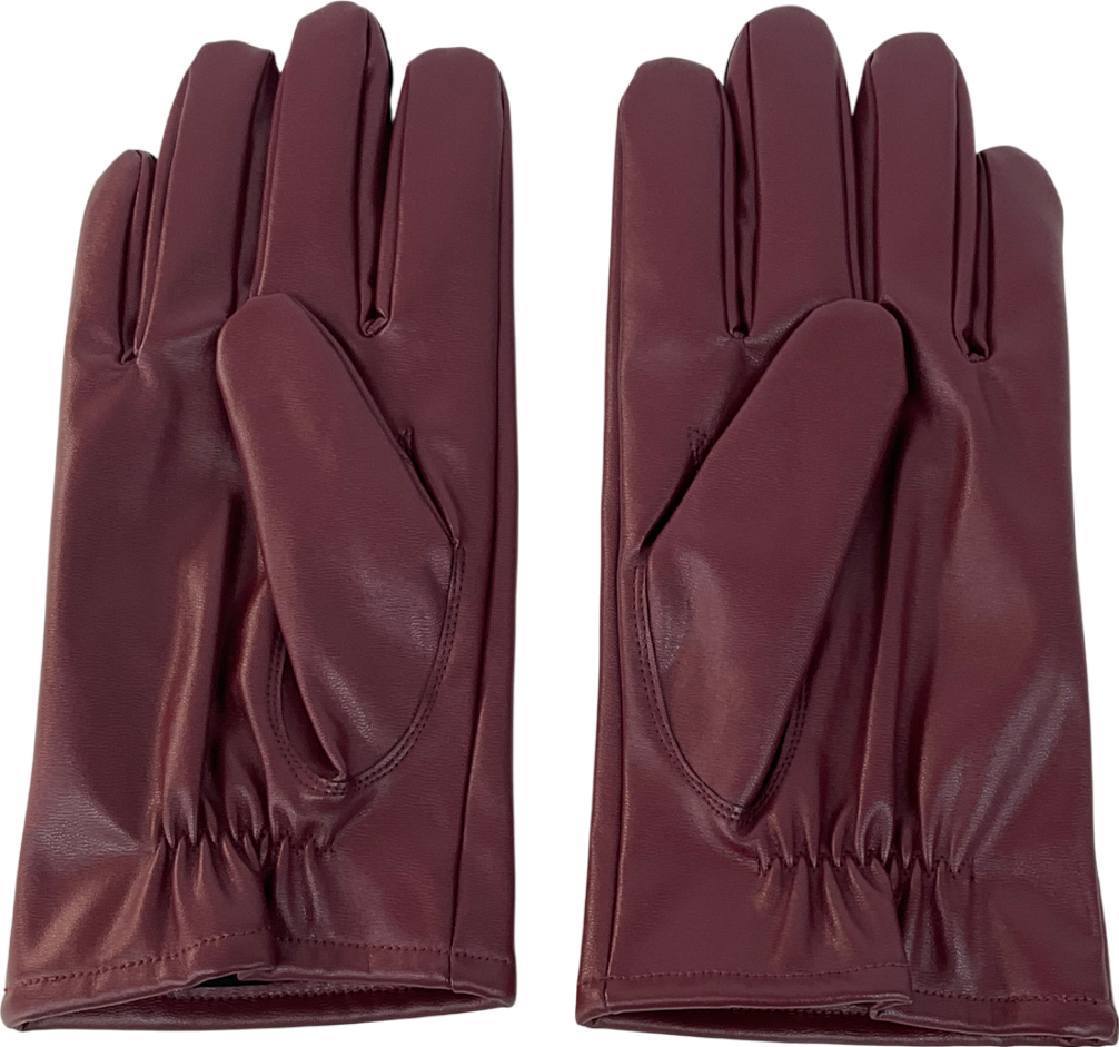 ASOS Red Faux Leather Gloves UK L/XL