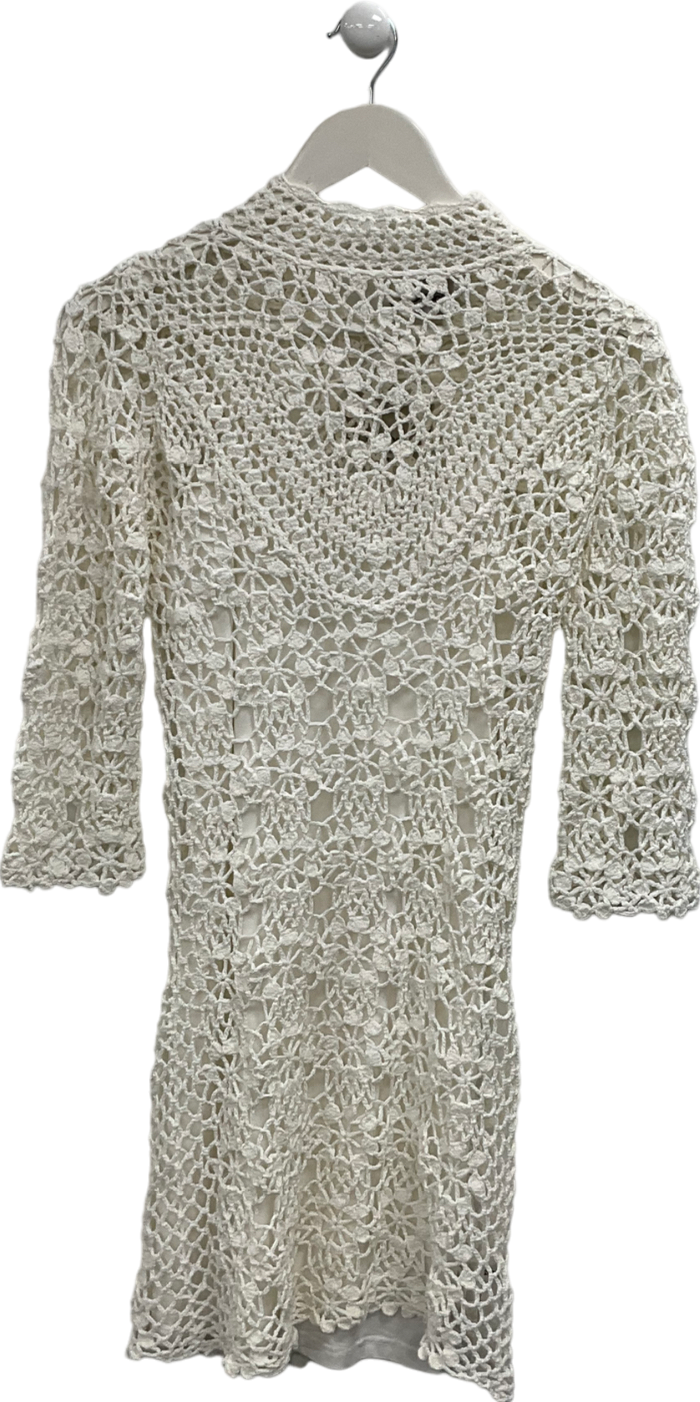 ASOS White Crochet Mini Dress UK 6