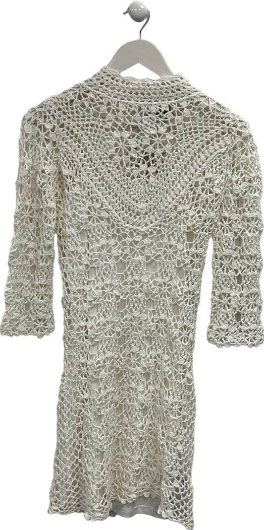 ASOS White Crochet Mini Dress UK 6