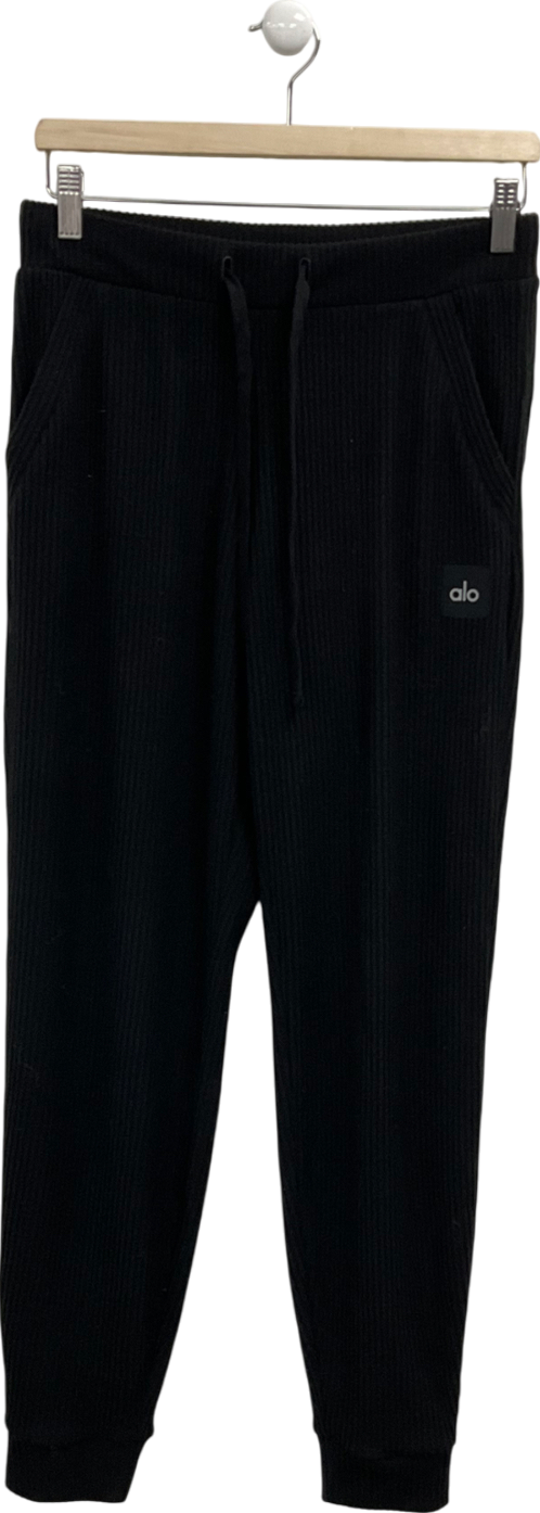 alo yoga Black Muse Wide Rib Sweatpant UK S