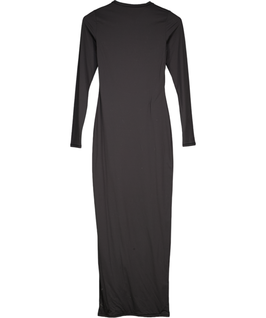 SKIMS Black Fits Everybody Crew Neck Long Sleeve Dress UK M