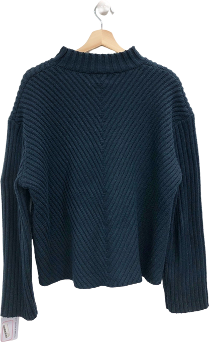 NA-KD Navy Oversized Rib Knitted Sweater S