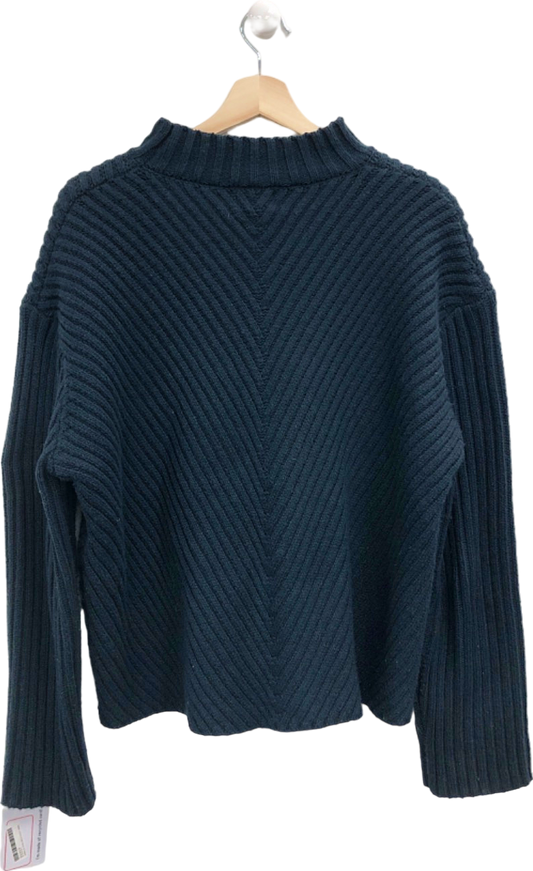 NA-KD Navy Oversized Rib Knitted Sweater S