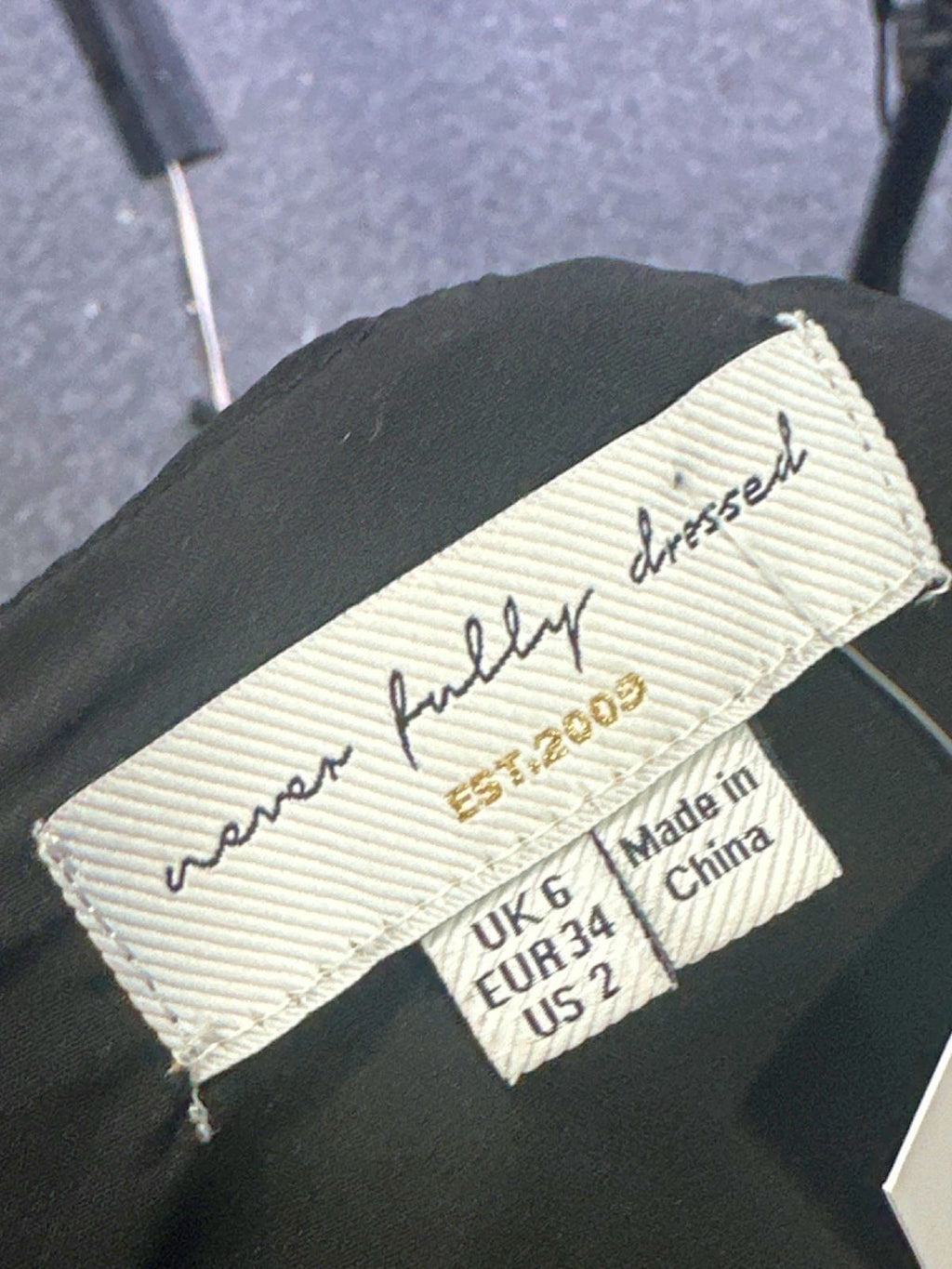 Never Fully Dressed Black and Cream Scallop Dress UK 6